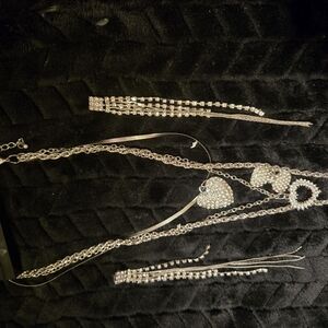 Silver Rhinestone Jewelry Set